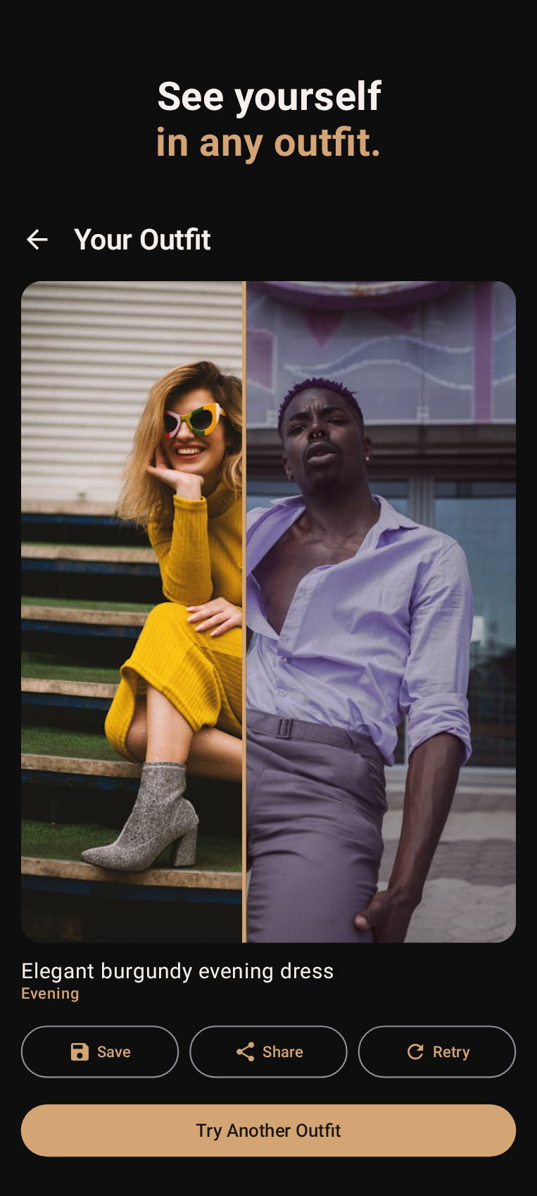 OutfitMaker result screen